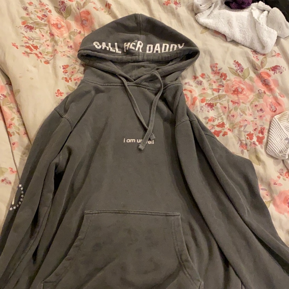 Dark grey call her daddy hoodie